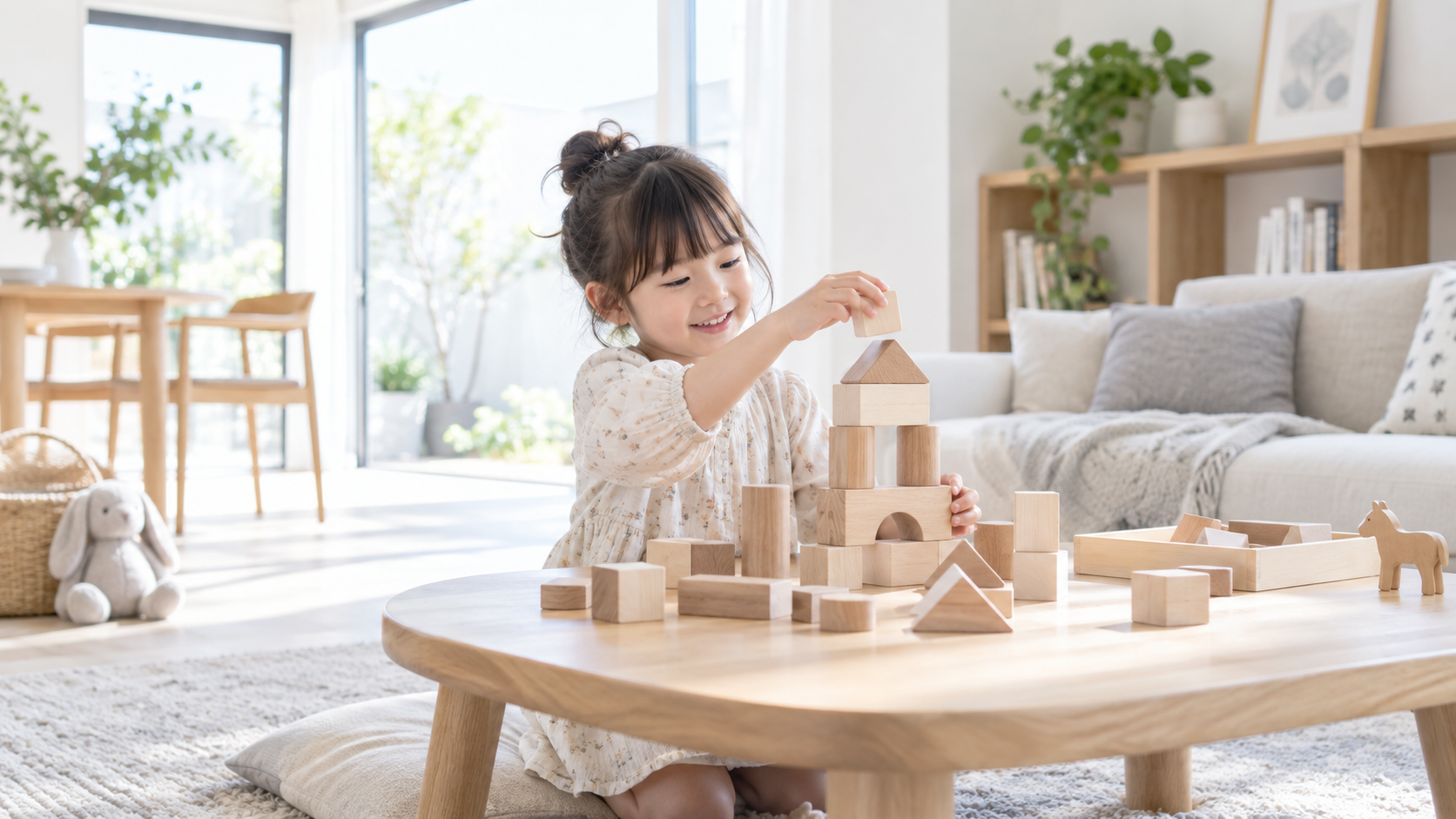 Bé nhỏ vui chơi với đồ dùng hằng ngày